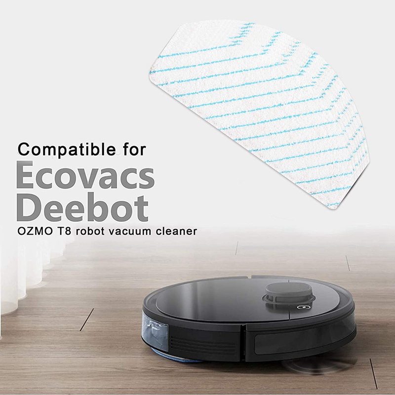 Set 100 Tấm Vải Lau Sàn Bằng Sợi Micro Sử Dụng Một Lần Cho Máy Hút Bụi Ecovacs Deebot OZMO T8 T9 AIVI N8 Pro +