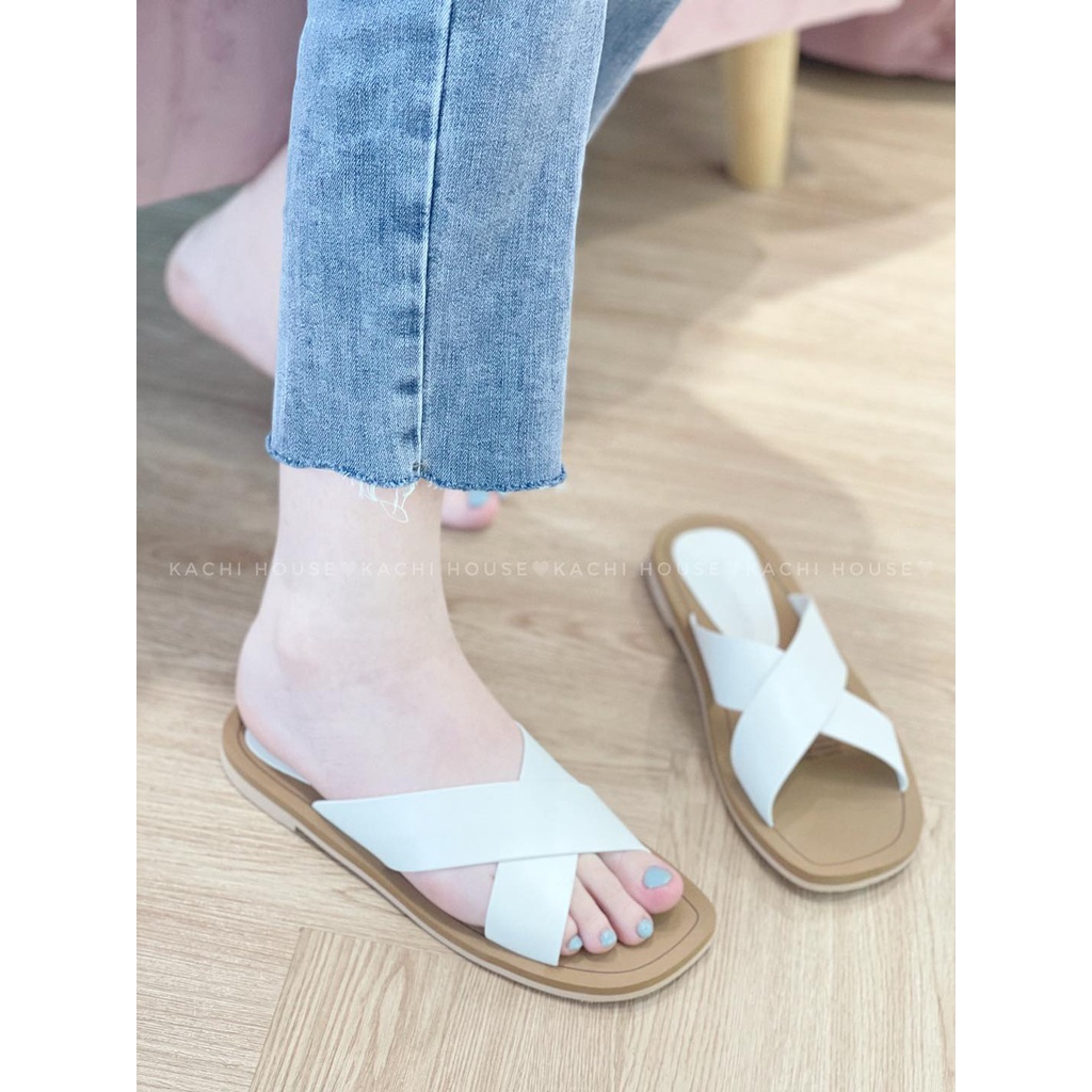 Dép 2 quai chéo bản to S0066-1- Kachi House