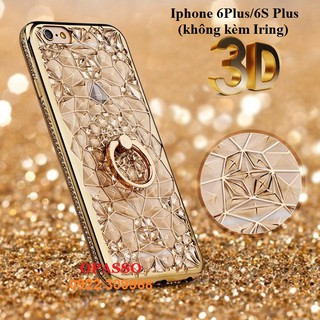 Ốp Lưng Iphone 6plus/6S plus Ốp lưng Pha Lê Vân 3D Phủ Kim Tuyến Viền Đính Đá - 3D023