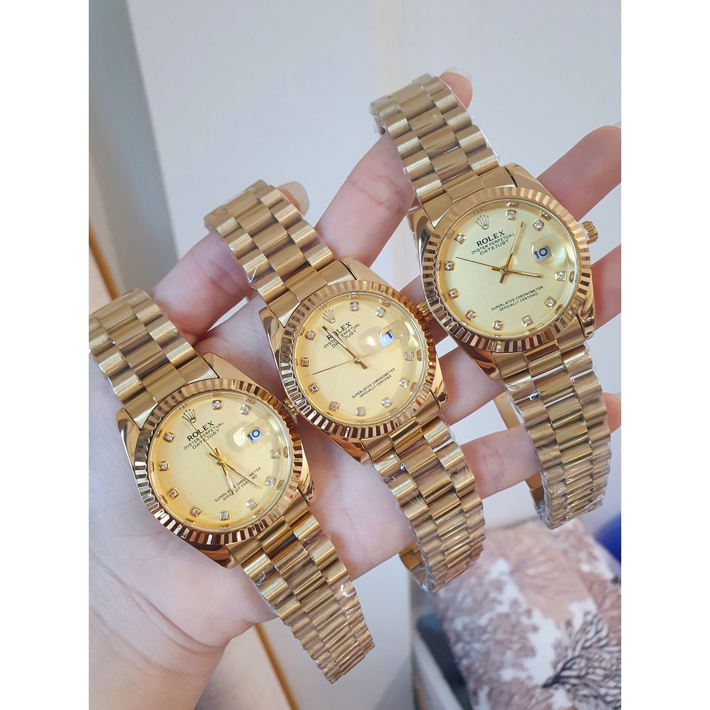 Đồng Hồ Nam Rolex đồng hồ Nam rolex date just dây đặc nguyên khối, mạ không rỉ, Full Box Tặng Pin