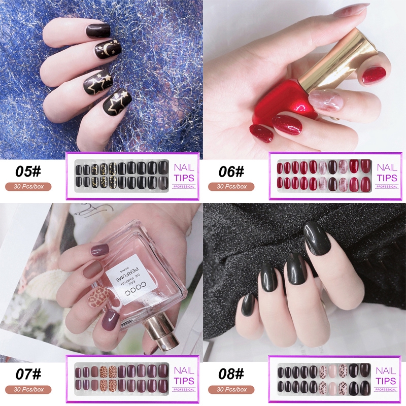 [Hàng mới về] Hộp 30 móng tay giả thiết kế thời trang làm đẹp dành cho nữ