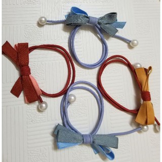 Thun cột tóc Hàn Quốc kết nơ 02