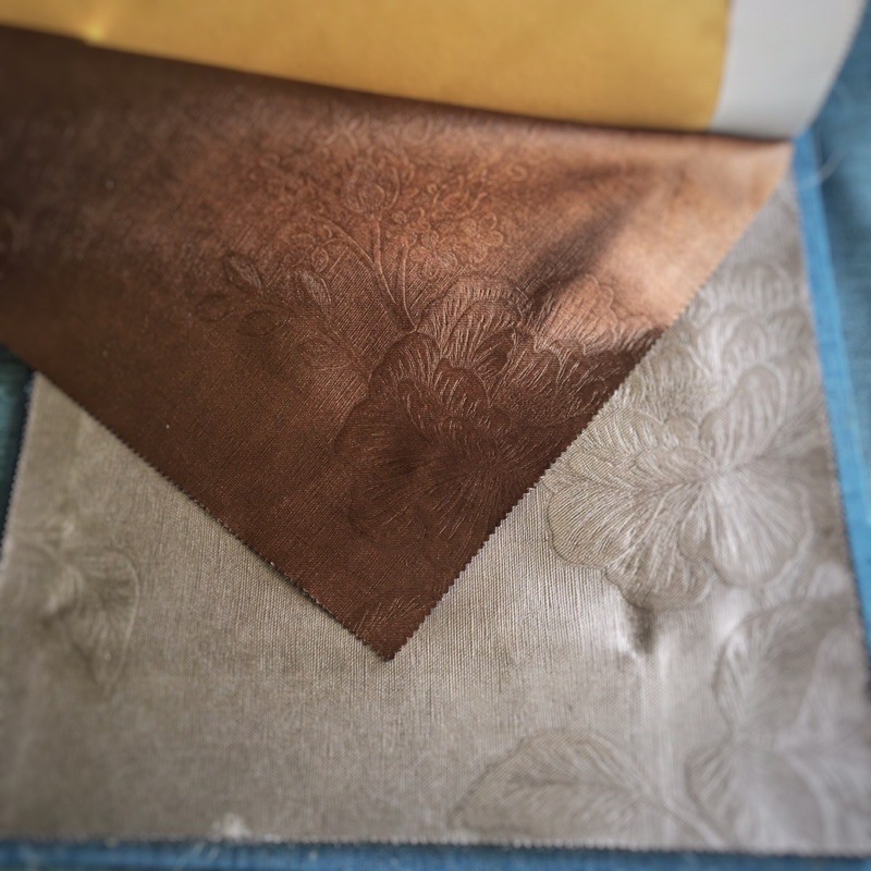 VẢI MAY RÈM, VẢI GẤM DỆT 3 LỚP, HOA VĂN CHÌM, CẢN SÁNG 80%