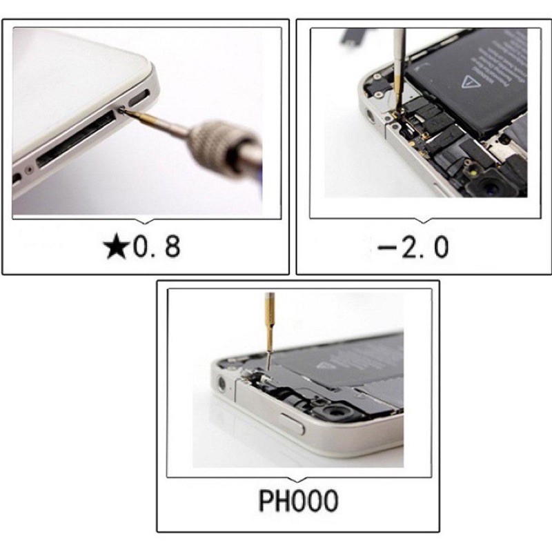 Bộ tua vít 5 đầu sửa chữa điện thoại Iphone, samsung (5 đầu tua vít trong thân)