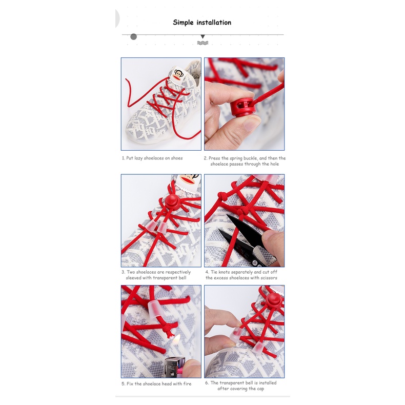 Dây Giày Co Giãn Không Cần Buộc Tiện Lợi Dành Cho Trẻ Em Và Người Lớn