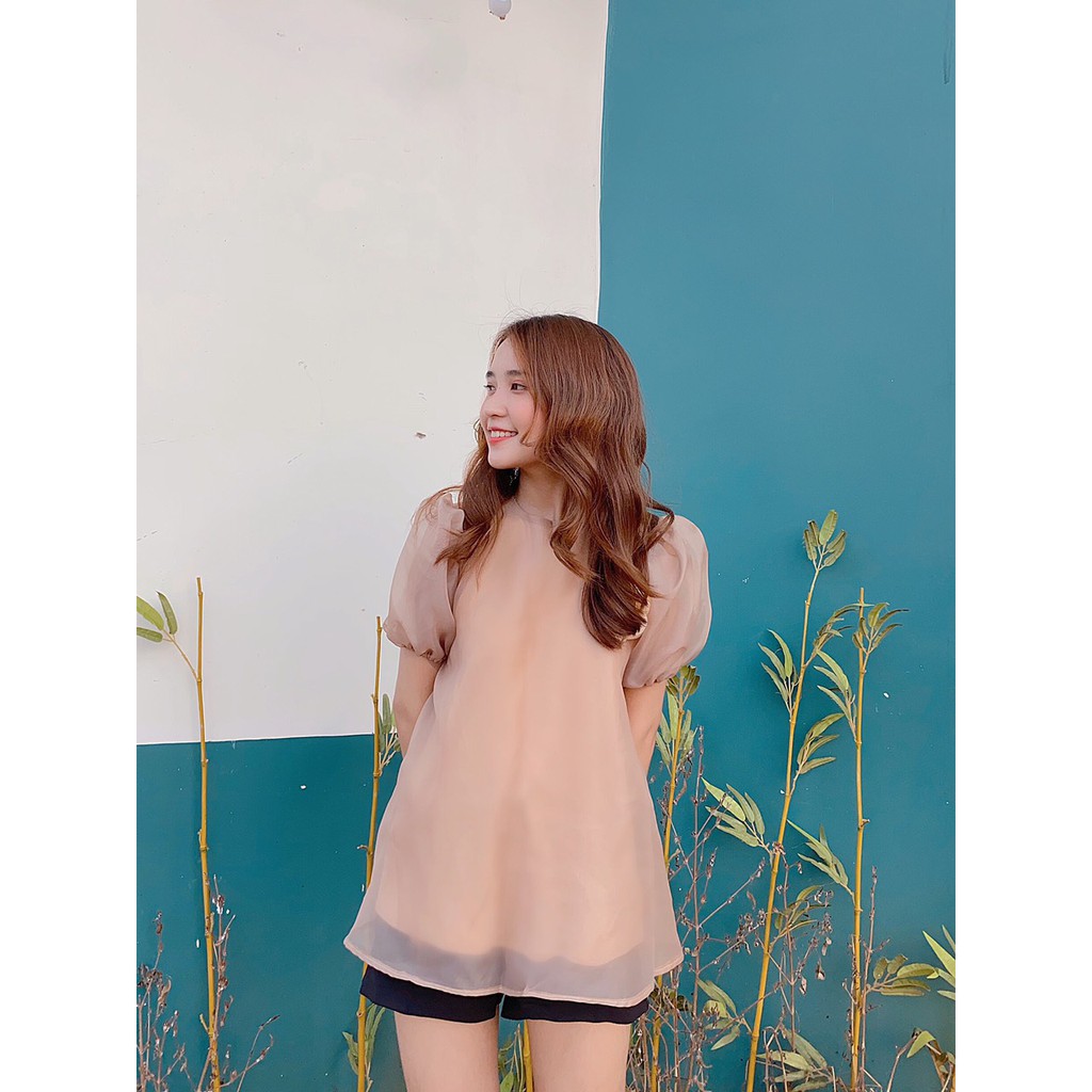 ÁO BẦU DƯỚI 65KG SIZE M,L CÓ LÓT TRONG KÈM HOA CÀI MÀU TRẮNG, NUDE CHẤT TƠ OGANZA | BigBuy360 - bigbuy360.vn