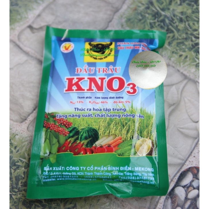 Phân bón lá Đầu Trâu KNO3 Kali Nitrat ,kích thích ra nhiều hoa,đậu nhiều trái , cây cứng cáp