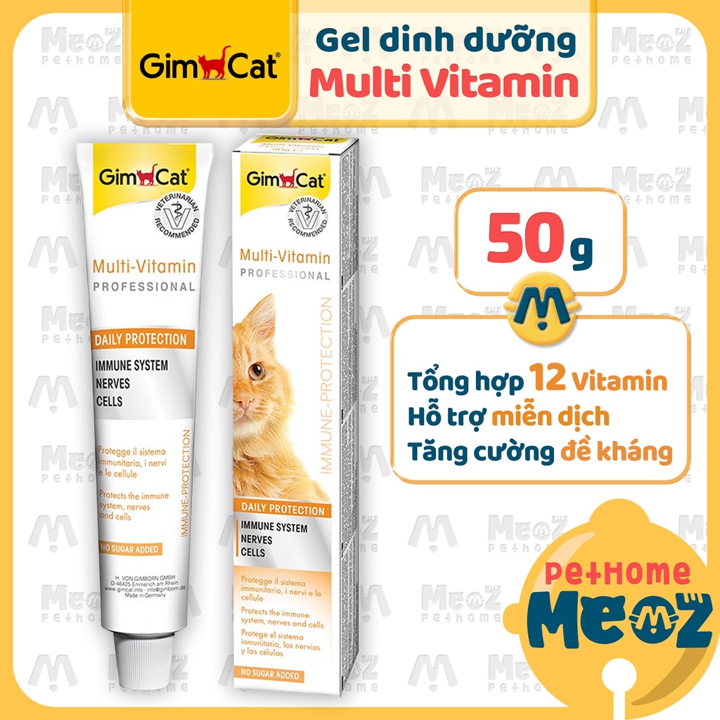 Gel dinh dưỡng GimCat Multi-Vitamin Paste - Gel dinh dưỡng cho mèo bổ sung 12 vitamin hỗ trợ miễn dịch GIMCAT