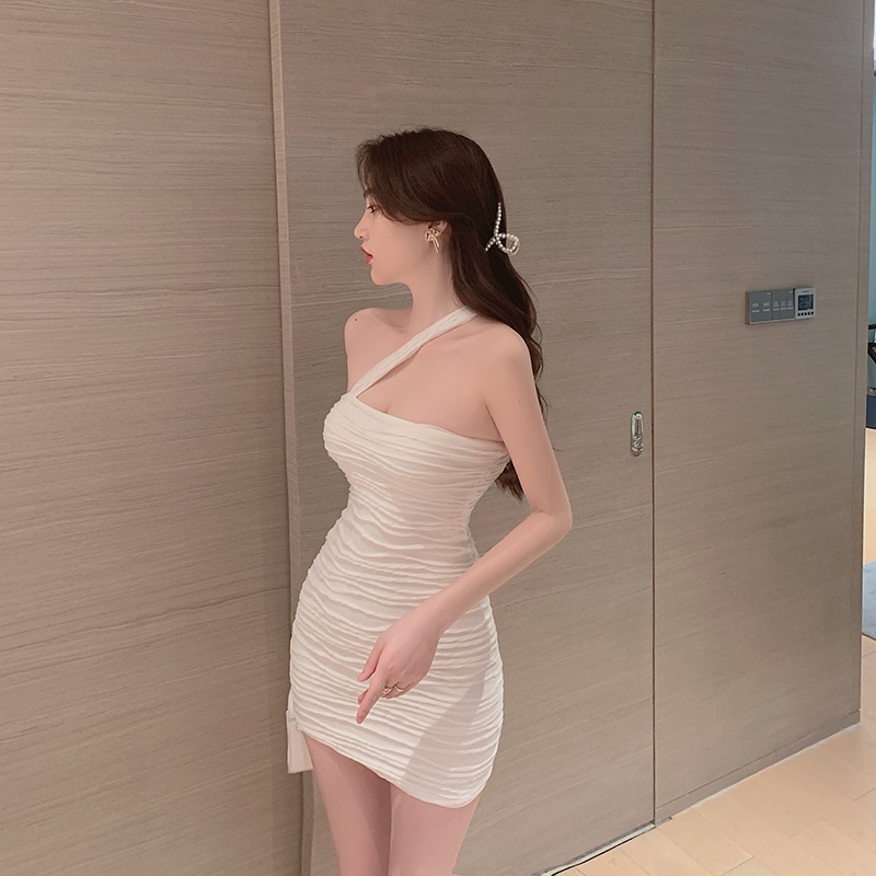 DUNEA Đầm Dây Thiết Kế Xếp Ly Thời Trang Quyến Rũ Cho Nữ