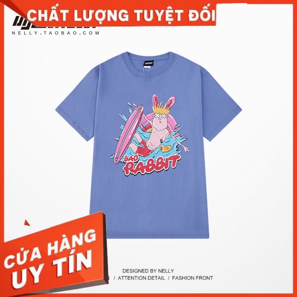 MUA 3 ÁO_TẶNG 1 GƯƠNG_CHÍNH HÃNG_ÁO THUN PHÔNG NELLY THỎ LƯỚT VÁN OVERSIZE UNISEX