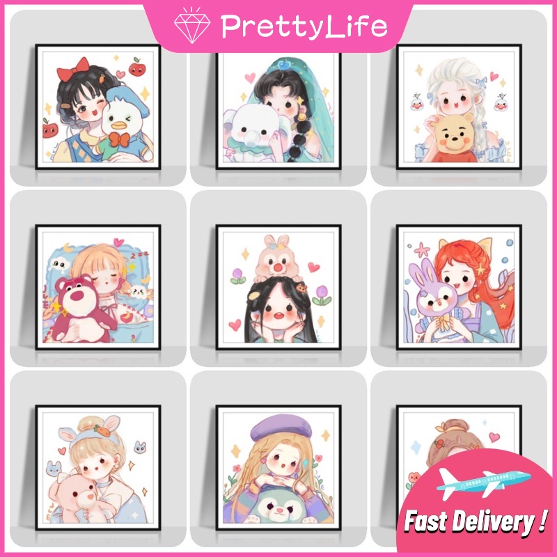 Bộ Tranh Đính Đá 5D Tự Làm Hình Nhân Vật Disney 30x30cm