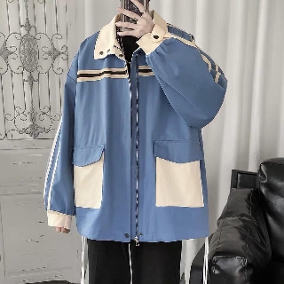 Áo khoác jacket kaki phối màu  2 lớp barcode unisex