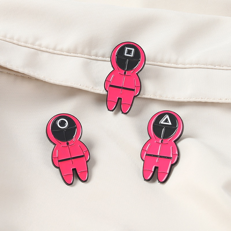 Ghim Cài Áo Kim Loại Hình Tròn/Tam Giác Họa Tiết Hoạt Hình Sáng Tạo Cho Bé