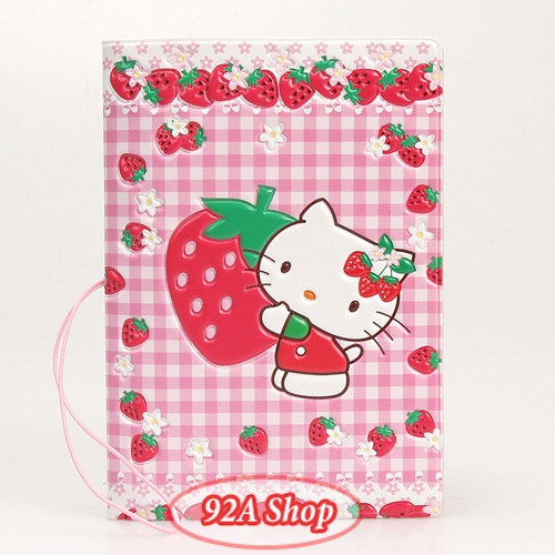 Vỏ hộ chiếu Passport Hello Kitty Dâu 3D