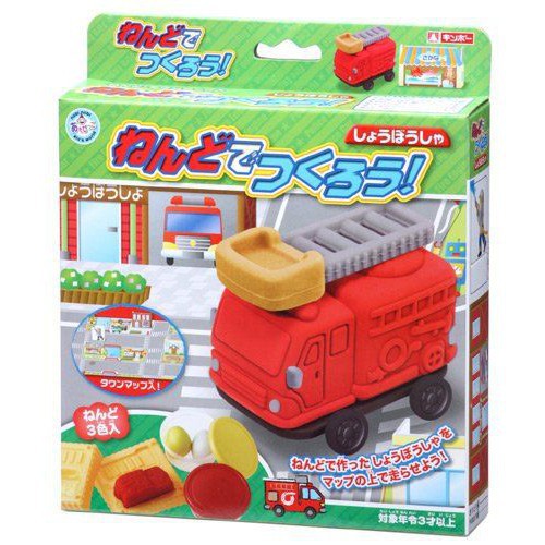 Bộ đất nặn bằng bột gạo “Mô hình xe cứu hỏa GINCHO” hàng Nhật | TẠI HÀ NỘI