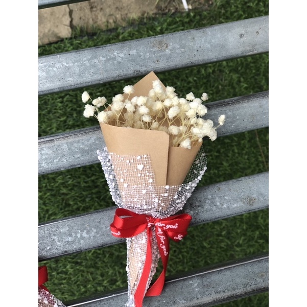 Bó hoa khô baby mix ren tặng kèm cực xinh NT91021