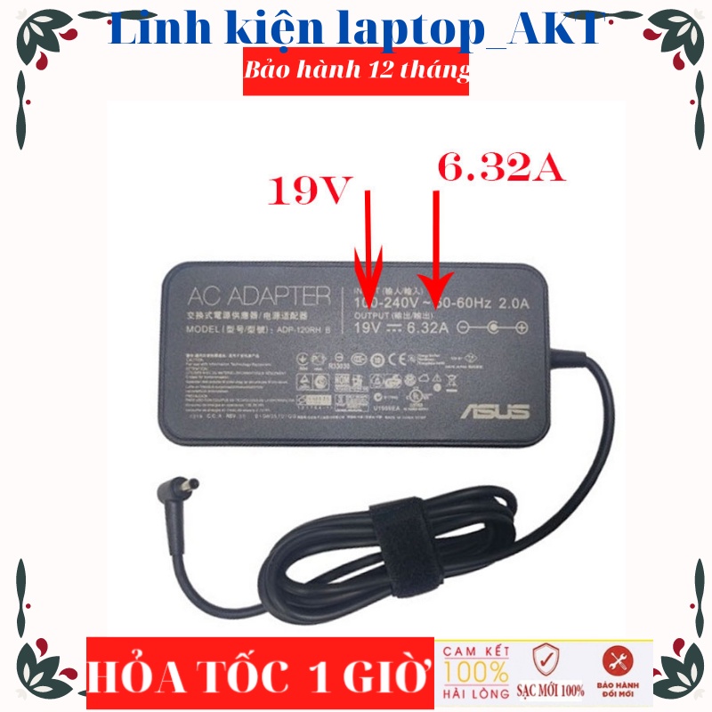Sạc Asus 19V- 6.32A- 120W Chân Kim Nhỏ 4.5*3.0mm Asus ZenBook Pro UX550V UX550VD UX550VEUX501 UX501JW U500VZ K570U F570Z