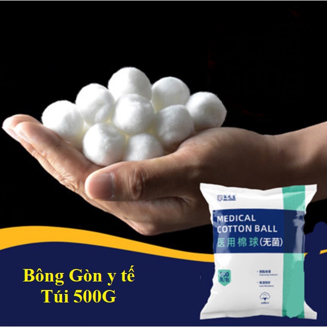 Bông gòn viên y tế - Tiện lợi- an toàn- vô khuẩn- Túi 500g