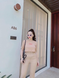 SÉT CRAZY ÁO CROPTOP QUẦN ỐNG LOE