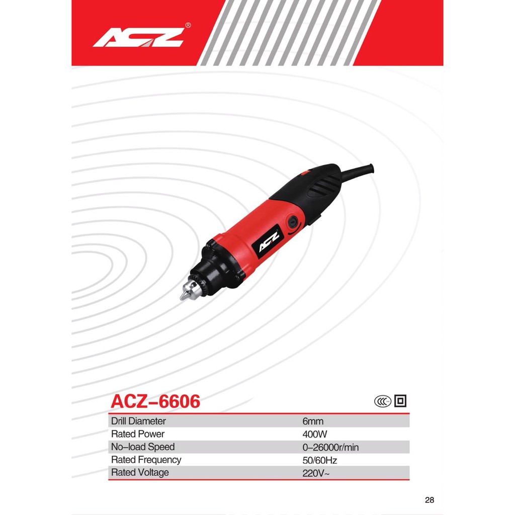 Máy mài khuôn Acz 66606, Máy mài đầu khoan Acz 66606