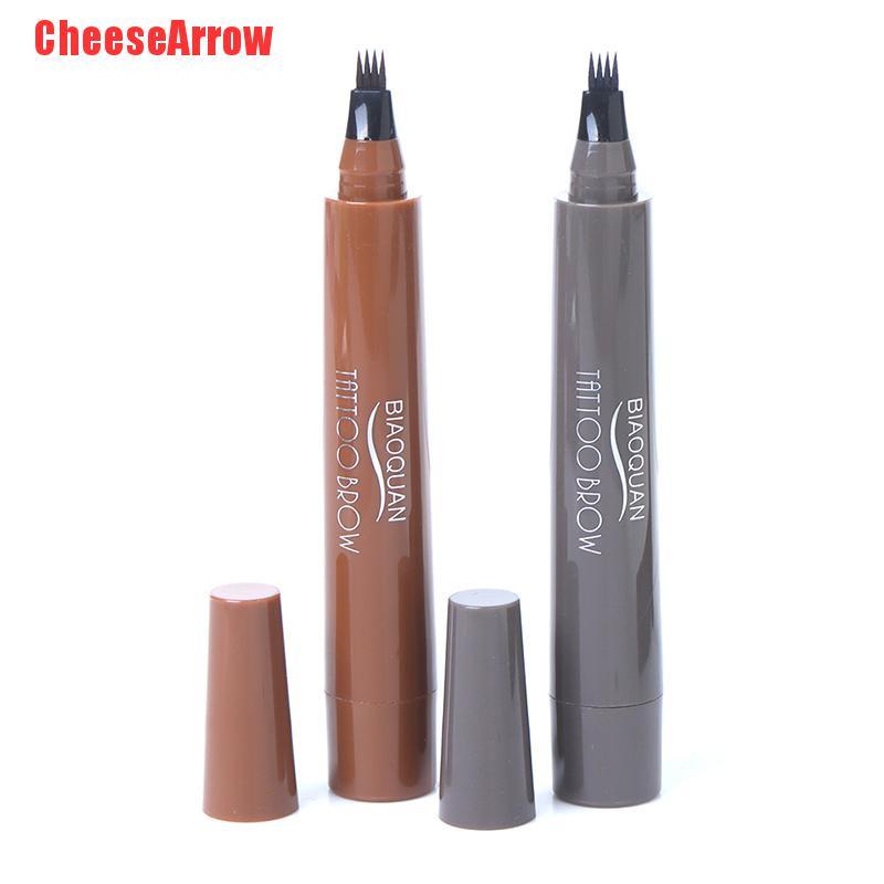 Bút Kẻ Lông Mày Dạng Phẩy Sợi 3d Thiết Kế Đầu Bút Phân Thành 4 Màu Sắc Lựa Chọn