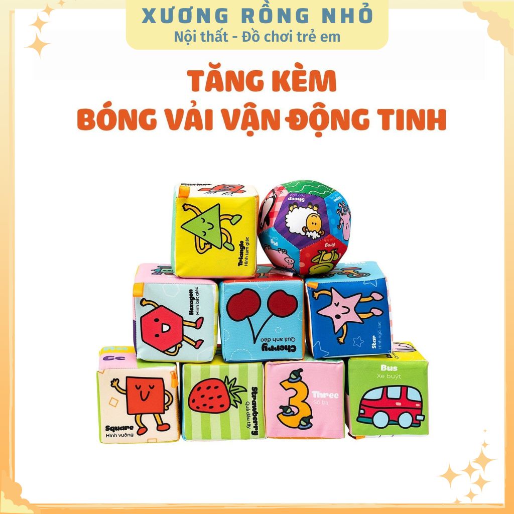 Bộ 9 Đồ Chơi Hình Khối Xúc Xắc Cho Bé Vừa Chơi Vừa Học