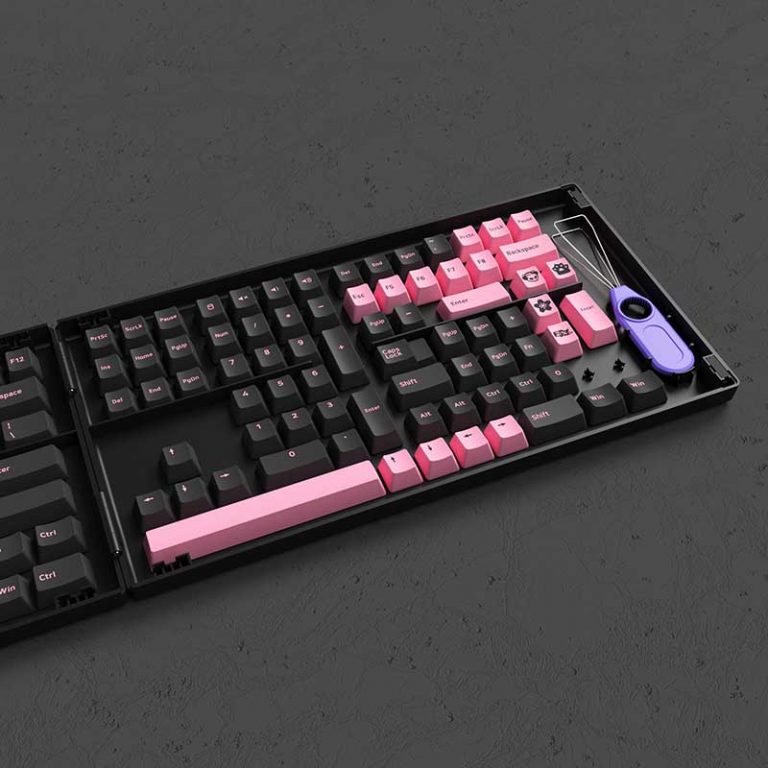 Bộ Keycap Akko Black Pink PBT Double-Shot (Cherry Profile-229 nút|ASA Profile-158 nút) CHÍNH HÃNG