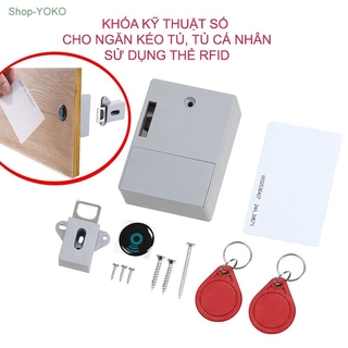 Khóa ngăn kéo bàn, tủ cá nhân sử dụng thẻ từ ID RFID (1 khóa, 1 thẻ chính và 2 thẻ phụ nhỏ)