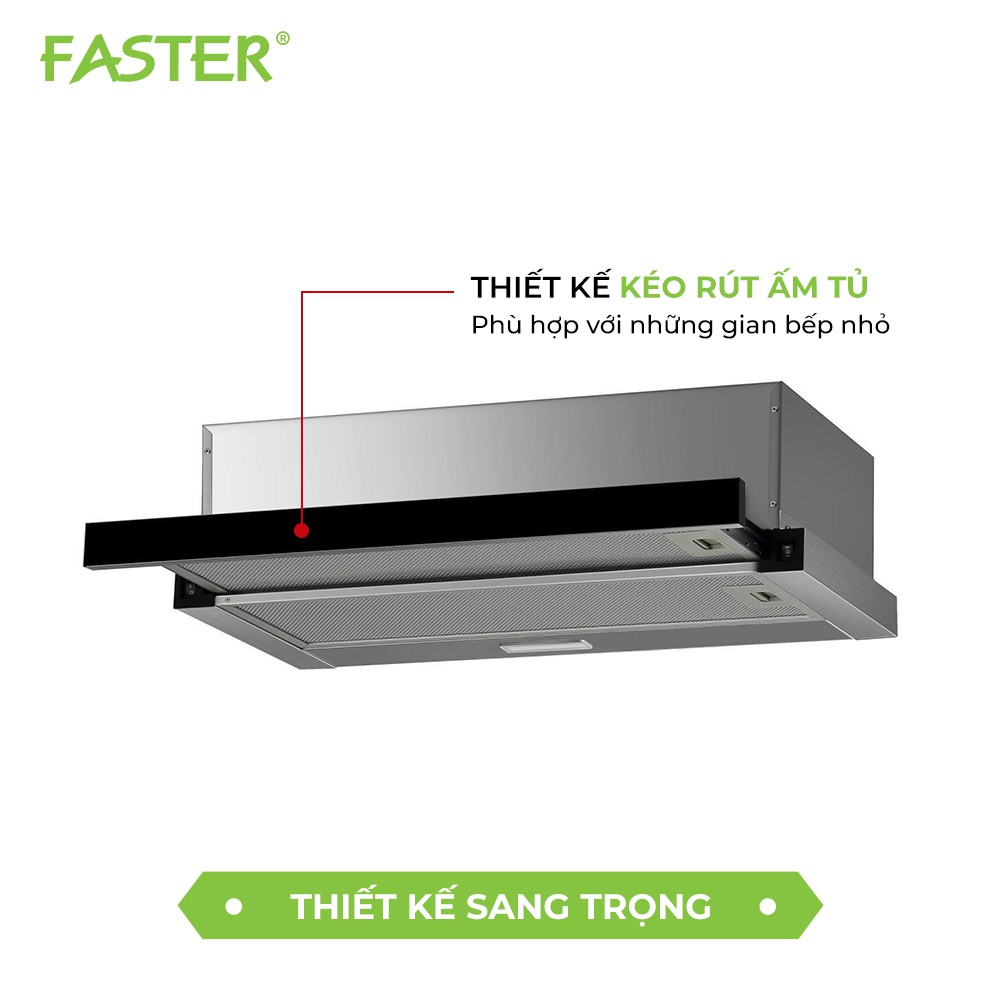 Máy hút mùi Faster 6222B/ 7222B / size 60/70cm / Máy hút siêu êm / Tiết kiệm điện / Bảo hành chính hãng 2 năm