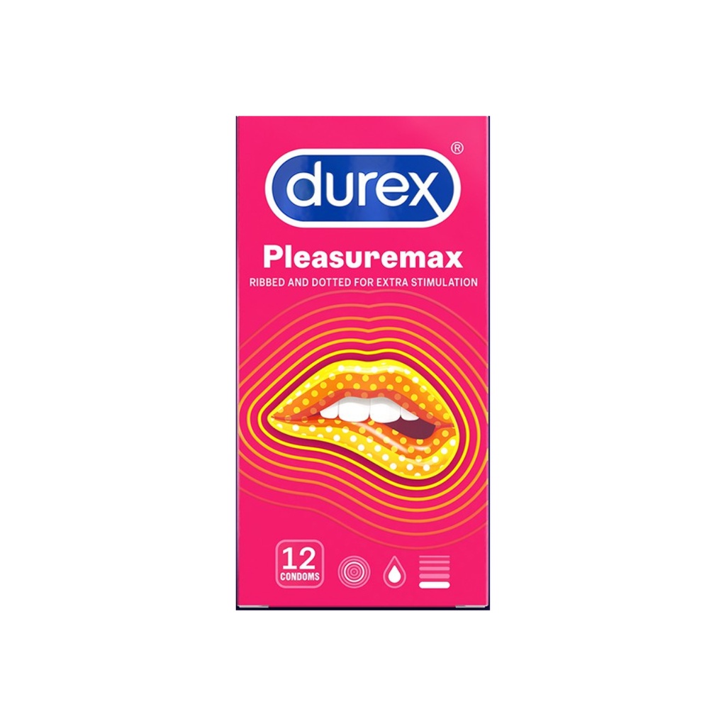 Combo 2 Hộp Bao Cao Su Durex Pleasuremax (12 Bao/ Hộp). Bao cao su gân gai, gai bi, kích thích ham muốn.