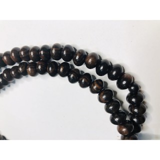 tràng hạt dẹt 108hạt gỗ mun vân