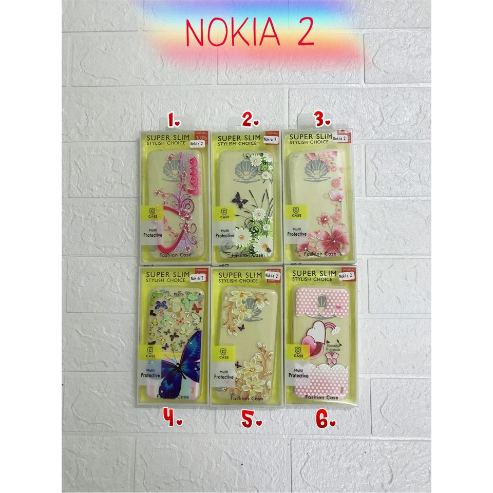 [Mã ELORDER5 giảm 10k đơn 20k] Nokia 2_ Ôp lưng thời trang dẻo đính đá Tặng kèm kính cường lực