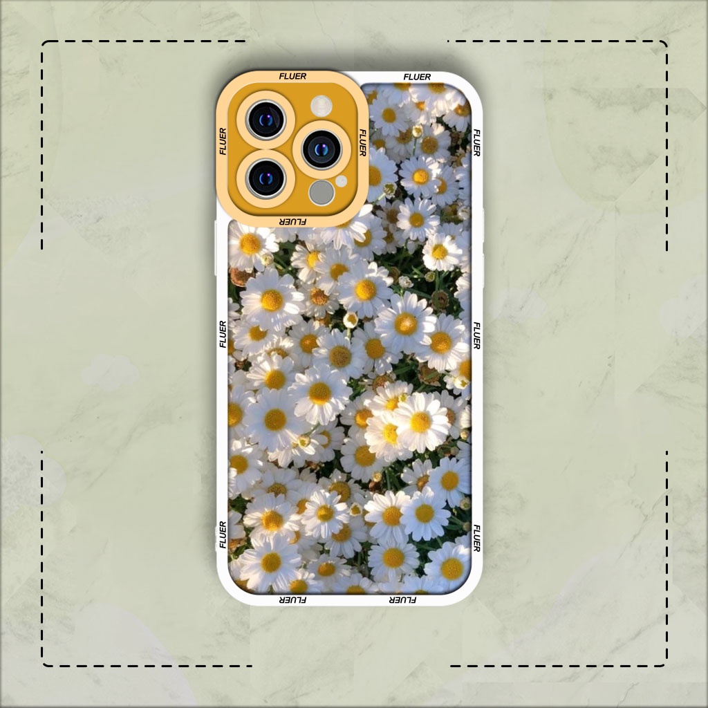 Ốp lưng iphone cạnh vuông JM Case Hoa cúc Daisy flower 6plus/6s/6splus/7/7plus/8/8plus/x/xs/11/12/pro/max/plus/promax