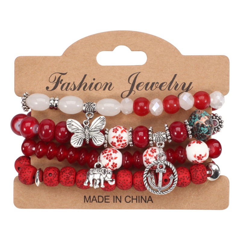 Vòng Tay Chuỗi Hạt Nhiều Lớp Phong Cách Bohemian Thời Trang Đi Biển Mùa Hè