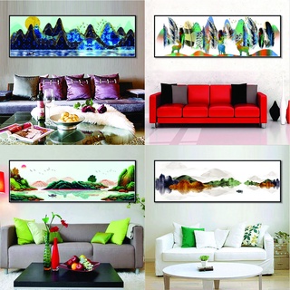Tranh canvas con sông rừng núi, tranh treo tường canvas trang trí phòng khách nhà cửa