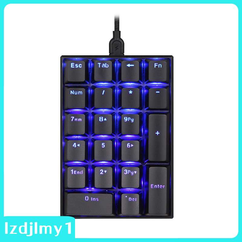 Bàn phím số mini K23 21 phím có đèn LED nền màu xanh dương