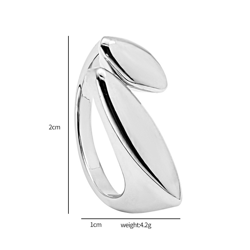 Nhẫn hở họa tiết hình học bằng đồng thời trang hip hop Hàn Quốc cho nữ