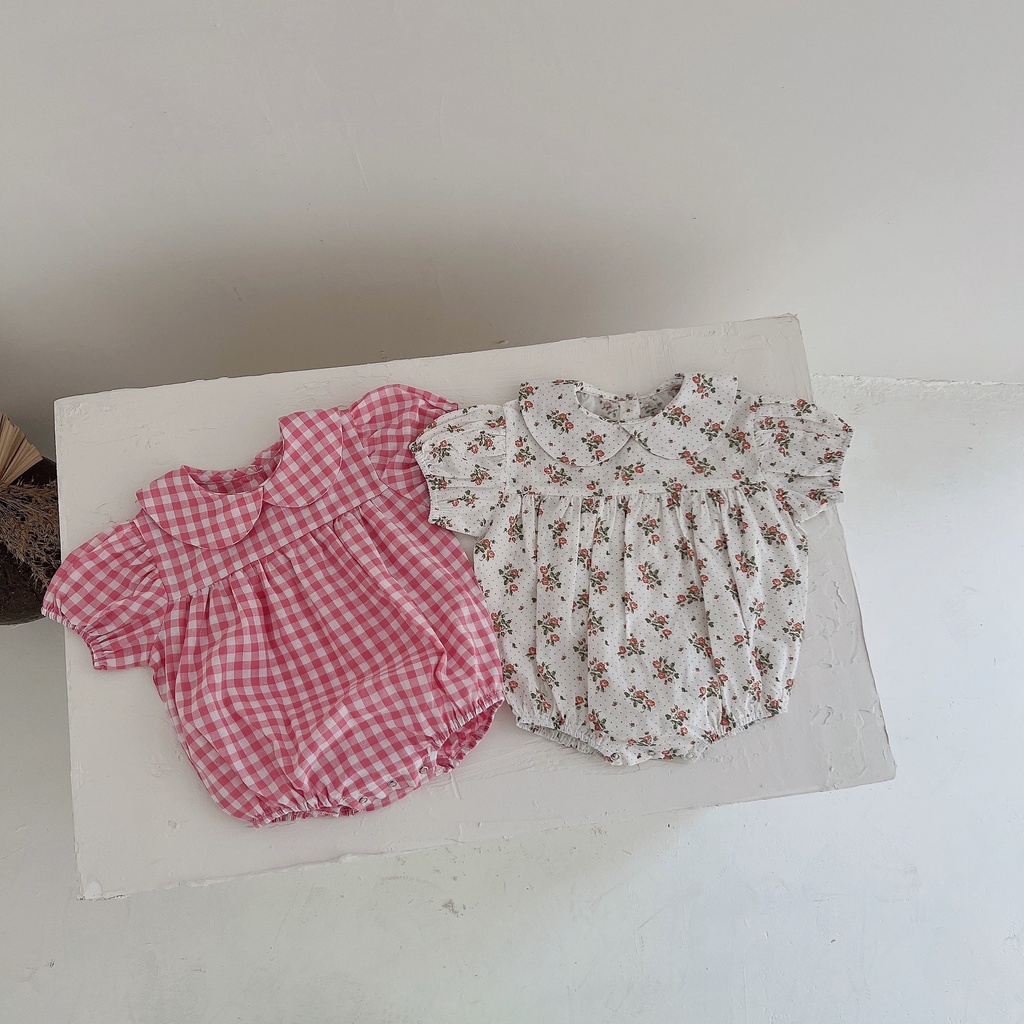 Jumpsuit Tay Ngắn Cổ Búp Bê Cho Bé Gái