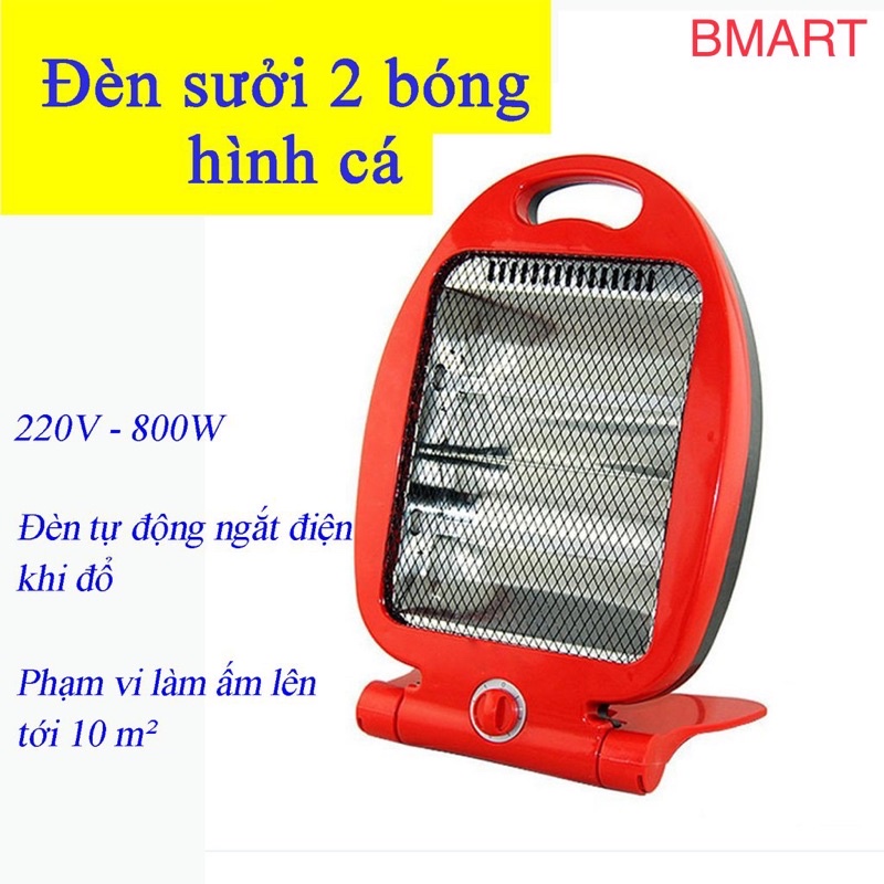 Đèn sưởi, Quạt sưởi điện hồng ngoại Saiko | Sunhouse | Ecosun 2 bóng SHD7013/14 (Bảo hành 12 tháng)