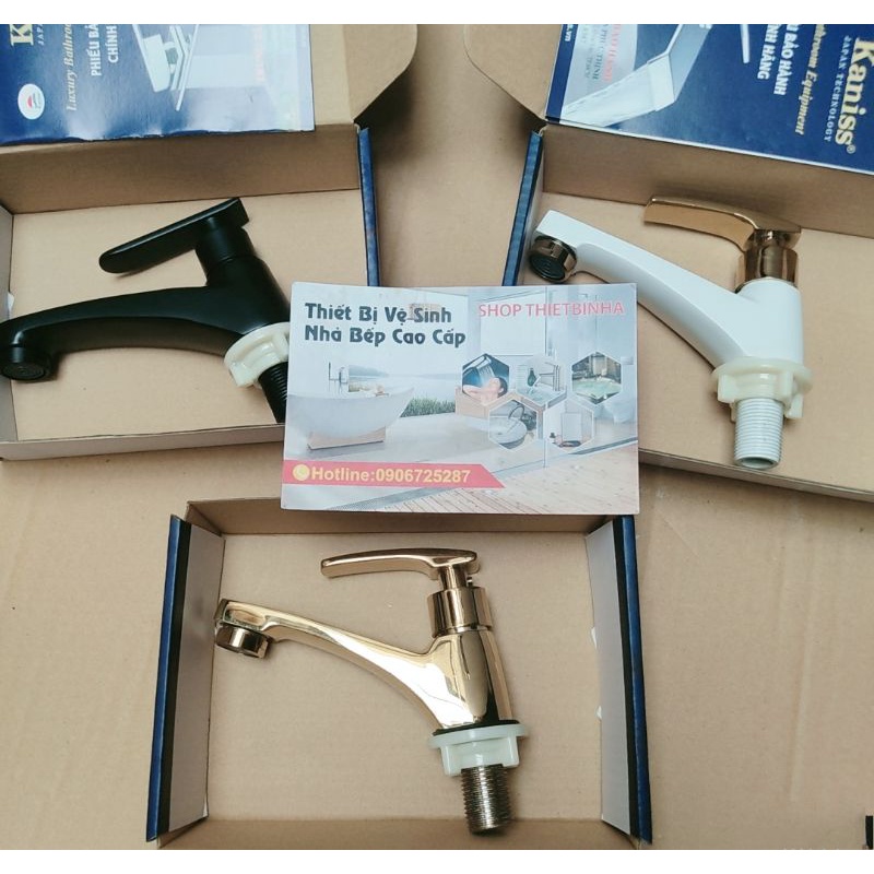 Vòi Lavabo Lạnh sơn tĩnh điện màu đen, vòi lavabo đồng thau mạ vàng titanium,Vòi rửa tay thấp sơn tĩnh điện màu trắng.