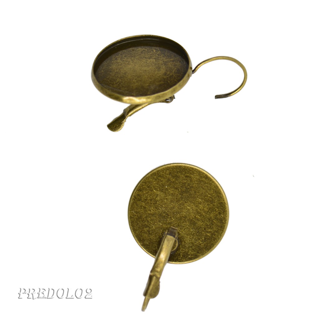 [Predolo2] Móc Kẹp Bông Tai Mạ Đồng Thau Mạ Cabochon Cố Định