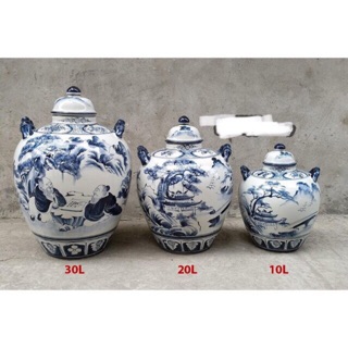 Bình ngâm rượu , đựng nước sứ Bát Tràng 10-50L
