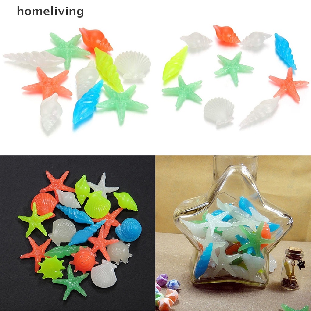 Bộ 10 Vỏ Sò Dạ Quang Trang Trí Bể Cá