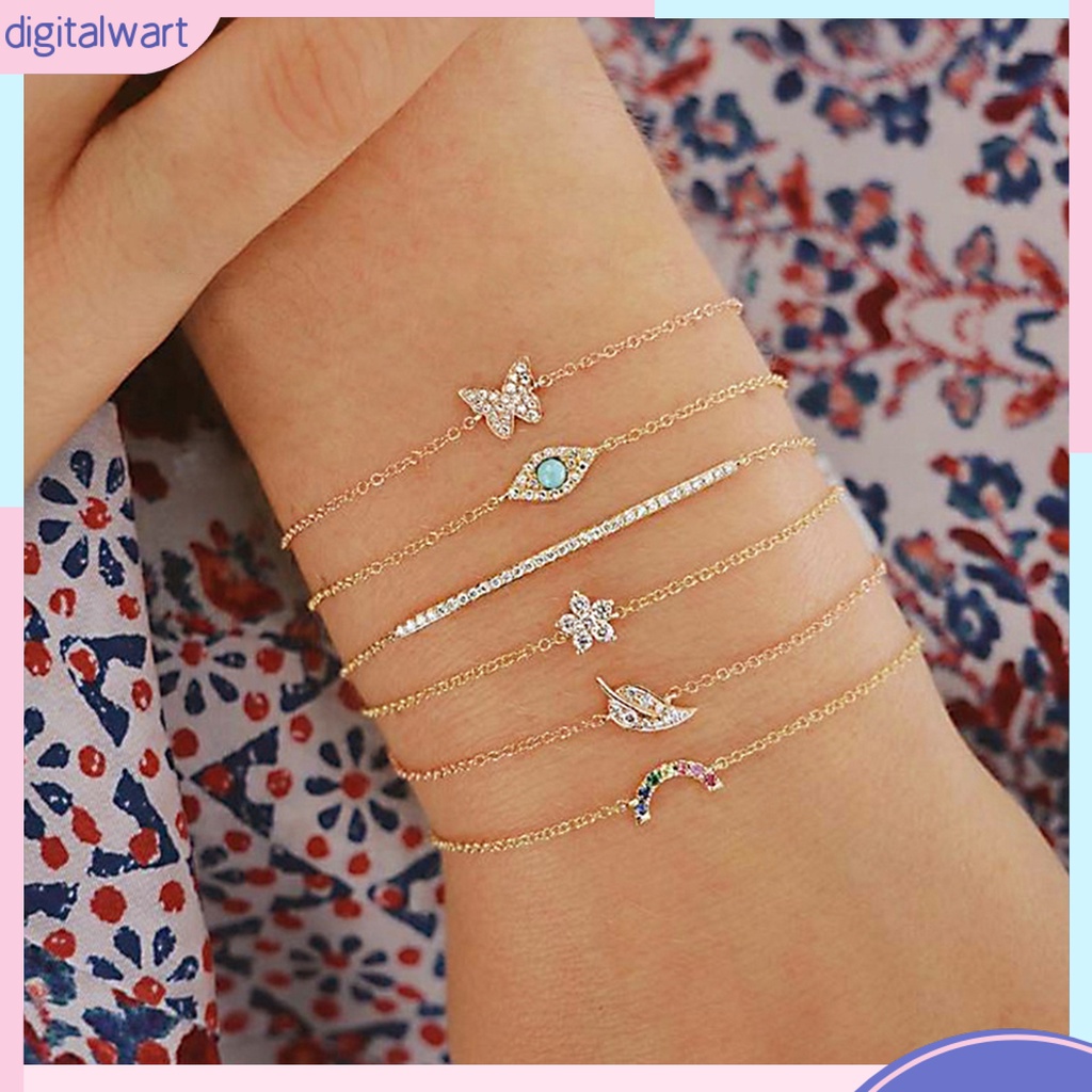 Set 6 vòng tay đính đá thời trang cho nữ