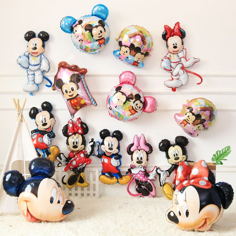 Bong bóng nhôm hình chuột Mickey Minnie trang trí bóng sinh nhật thôi nôi đầy tháng