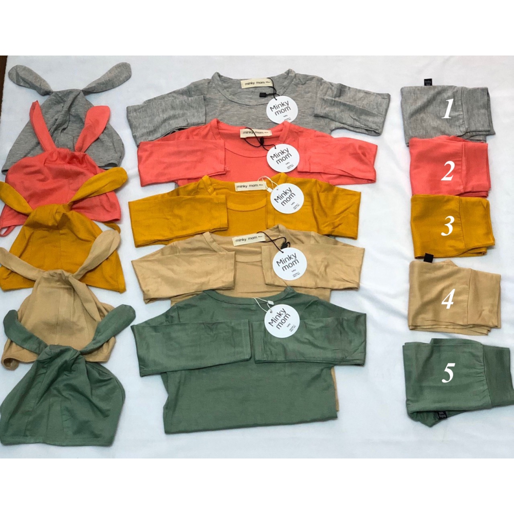 Bộ Cotton Lạnh Kèm Mũ Tai Thỏ Cute Cho Bé | BigBuy360 - bigbuy360.vn