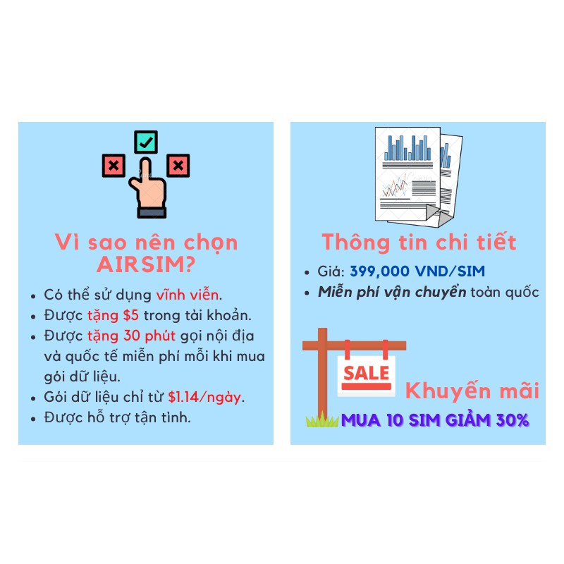 AIRSIM  - 130 NƯỚC VỚI 1 SIM - TÁI SỬ DỤNG