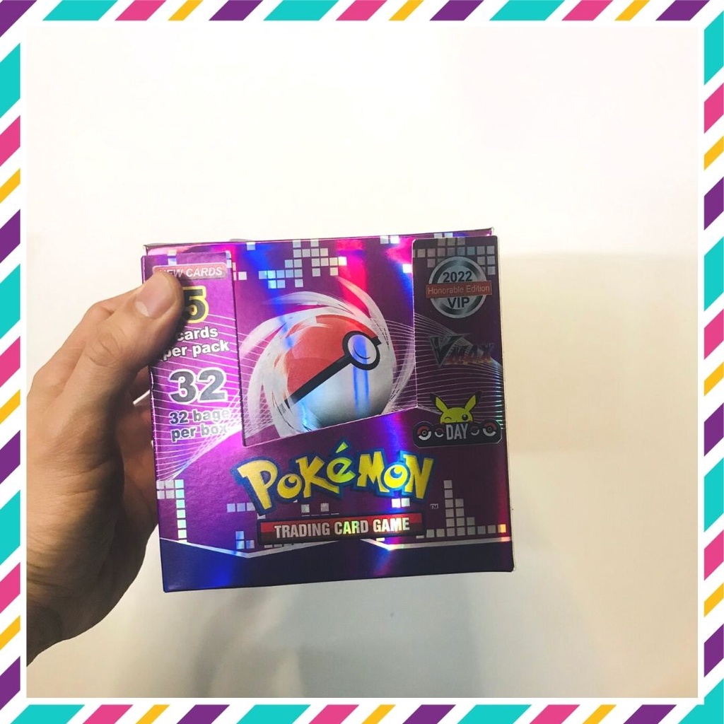 Thẻ pokemon, thẻ bài pokemon, đồ chơi pokemon, hộp vip 32 gói