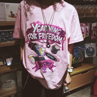 [ORDER] Áo phông hoạ tiết 2 màu Hồng - Đen 🤘🏻🌈🌈🌈