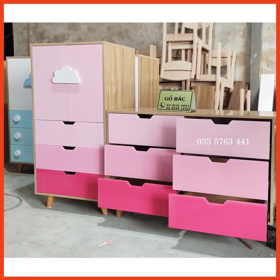 Tủ trẻ em gỗ MDF phủ melamine - tủ quần áo cho bé kích thước 120x60cm